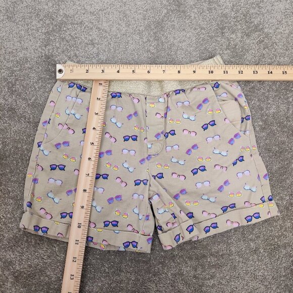 GAP Girl's Shorts in Tan Sunglasses Print Youth Size Large Cotton Whimsical - Picture 5 of 6
